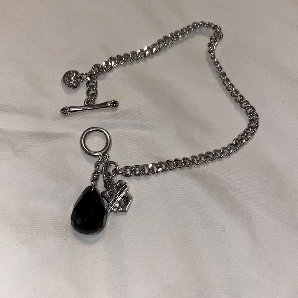 Juicy Couture silver black onyx bracelet